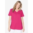 thumbnail image 2 of Woman Within Plus Size Short-Sleeve V-Neck Shirred Tee, 2 of 6