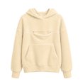thumbnail image 6 of Splozh Cute Hoodies for Girls Solid Color Casual Girls Fashion Long Sleeve Hooded Sweatshirt Fall Winter Pullovers Hoodie Girls,Beige,9-10 Years, 6 of 6