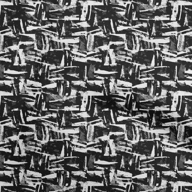 oneOone Viscose Chiffon Black Fabric Abstract Craft Projects Decor Fabric Printed By The Yard 42 Inch Wide