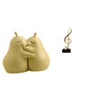 thumbnail image 1 of Soporte Para Libros De Pera Abrazable, Sujetalibros De Cerámica, Artesanía Fina, Adorno De Estantería, Escultura De Nota Musical, Figura Musical De Resina, Adorno Creativo De Mesa, Centro De, 1 of 8