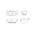 thumbnail image 6 of 65" Freestanding Bathtub, Luxury Solid Surface Stone Resin Soaking Bathtub with Overflow, Handcrafted Artificial Stone Bathtub, cUPC Certified, Matte White, 6 of 8