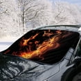 thumbnail image 2 of Xoenoiee Wolf Fire Print Windshield Cover for Ice and Snow Heavy Duty Windshield Protector for Cars, SUVs, Trucks, Waterproof Frost Cover Winter Car Accessories, 2 of 7