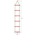 thumbnail image 4 of 6 Rungs Indoor Outdoor Climbing Rope Ladder Children Kids Sport Rope Swing Safe Garden Fitness Toys Equipment, 4 of 8