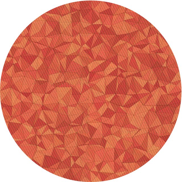 Ahgly Company Indoor Round Patterned Orange Red Orange Area Rugs, 5' Round