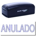 thumbnail image 1 of Large Pre-Inked Outline Anulado Stamp, Slim 1854, Ultra Slim Design, Impression Size 1-13/16" by 2-1/2", Up to 25,000 Impressions - Blue Ink, 1 of 10