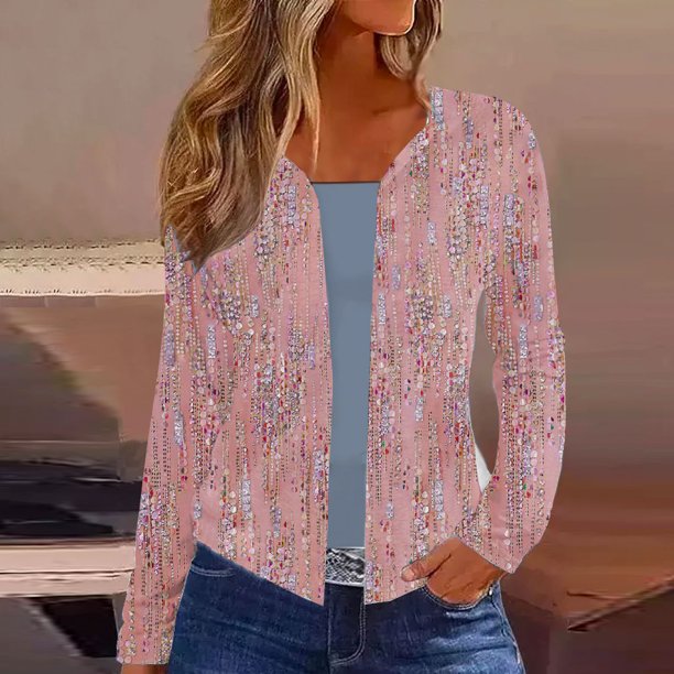 Cárdigan de moda para mujer, cárdigan de manga larga, diseños estampados, holgado, abrigo de manga larga para mujer