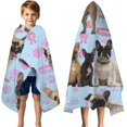 thumbnail image 3 of French Bulldogs Hooded Bath Towel，50"x30" for Ages 3 To 12 Kids, Quick Dry Lightweight Soft Microfiber Hood Beach Towel Cover Up for Kids, 3 of 7