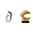 thumbnail image 1 of Estatua de cerámica de delfín con , arte abstracto, escultura moderna para soporte de TV, chimenea, oficina, sala de estar, mesa de centro, dormit, 1 of 8