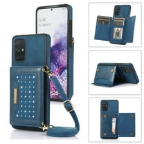 Feishell Crossbody Wallet Women Case for Samsung A51 4G,[RFID Blocking] Credit Card Holder Phone Case with Strap,PU Leather Purse with Lanyard Bling Flip Cover for Samsung Galaxy A51 4G, Blue