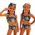 thumbnail image 3 of CCRFTGI Swimsuits for Child Girls Size 6-7 Two Piece Sets Swimming Girls Bathing Suit Beach Vacation Hawaiian Tropic Bikinis Cute Summer Girls Clothes Swimsuits Swimwear Green 9-10 Years, 3 of 9