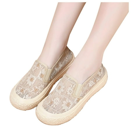 

Huanghuaa Slip On Shoes Women Work Shoes Beach Sandals Lace Up Sneaker Women Comfortable Heels