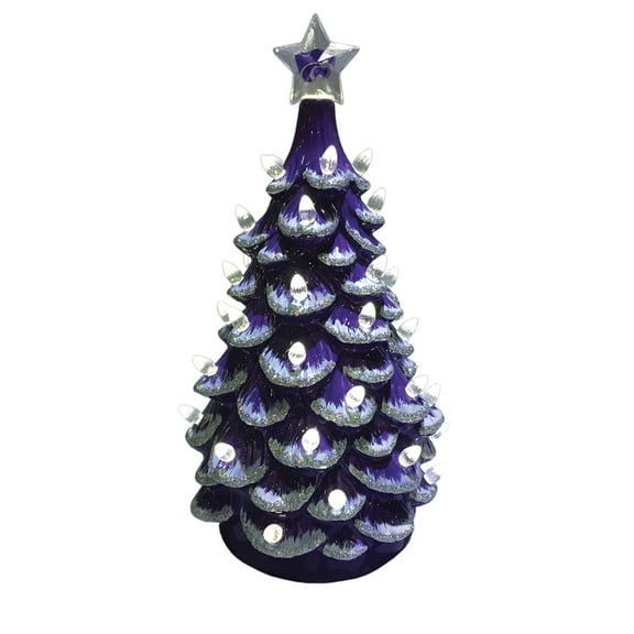 14 inch Kansas State Ceramic Tree - purple