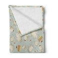thumbnail image 2 of Tea Party Soft Flannel Fleece Blanket, Coffee Pot Teapot Spoons Plates and Creamy Slices of Cake with Cherries, Cozy Plush for Indoor and Outdoor Use, 50" x 60", Bluegrey Red Green, by Ambesonne, 2 of 5