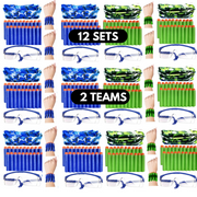Wishery Nerf Gun Party Kit Set with Accessories Mask, Wristband, Darts for Ages 12-18 (12 Pack)