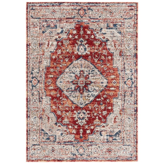SAFAVIEH Luna Gisselle Medallion Area Rug, Beige/Rust Blue, 8' x 10'
