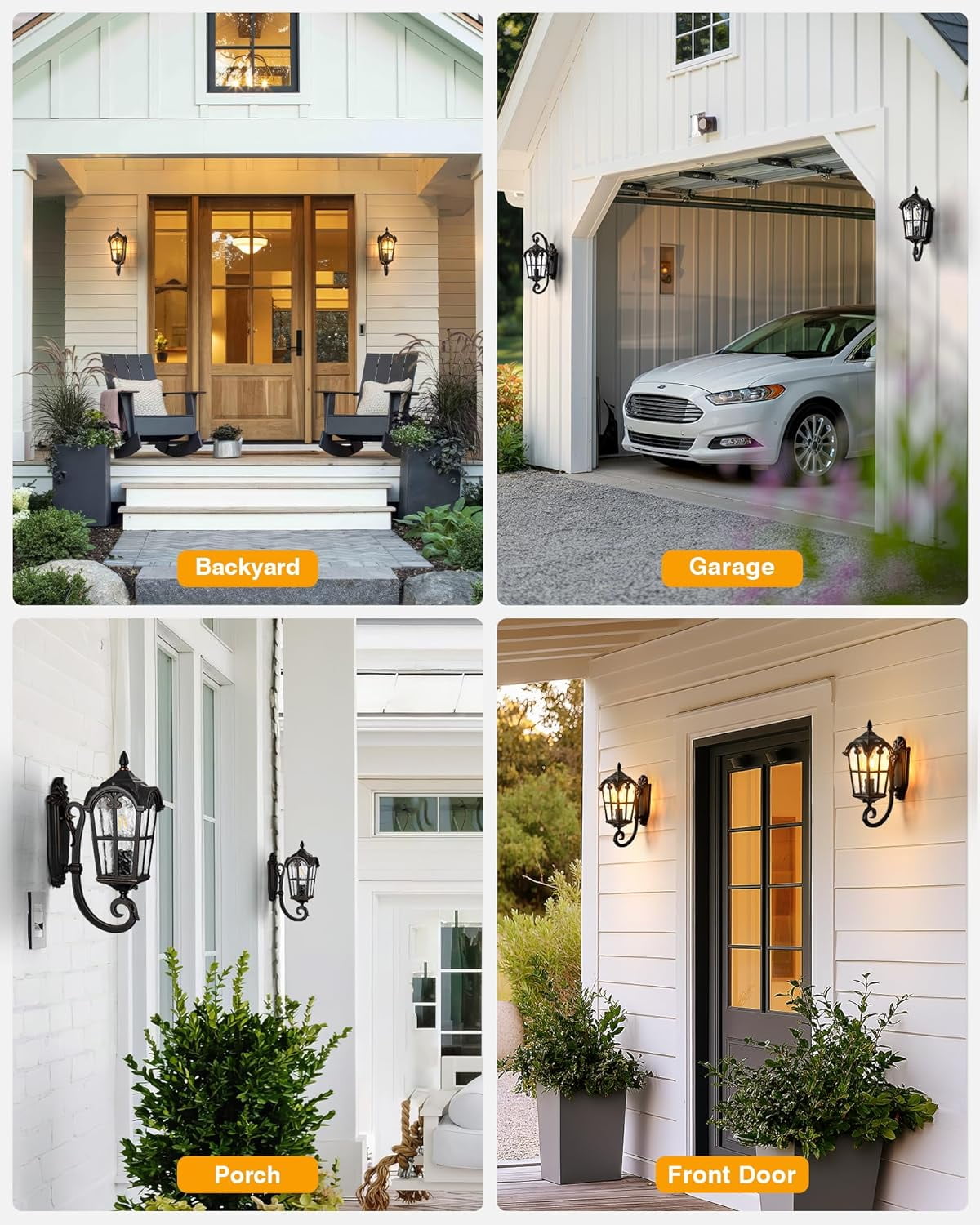 VIANIS Outdoor Wall Light, Oil Rubbed Bronze Porch Lights Outdoor, Dusk to Dawn Outside Lantern Fixtures Wall Mount, 100% Aluminum Exterior Lighting Fixtures for House, Garden, Patio, Entryway