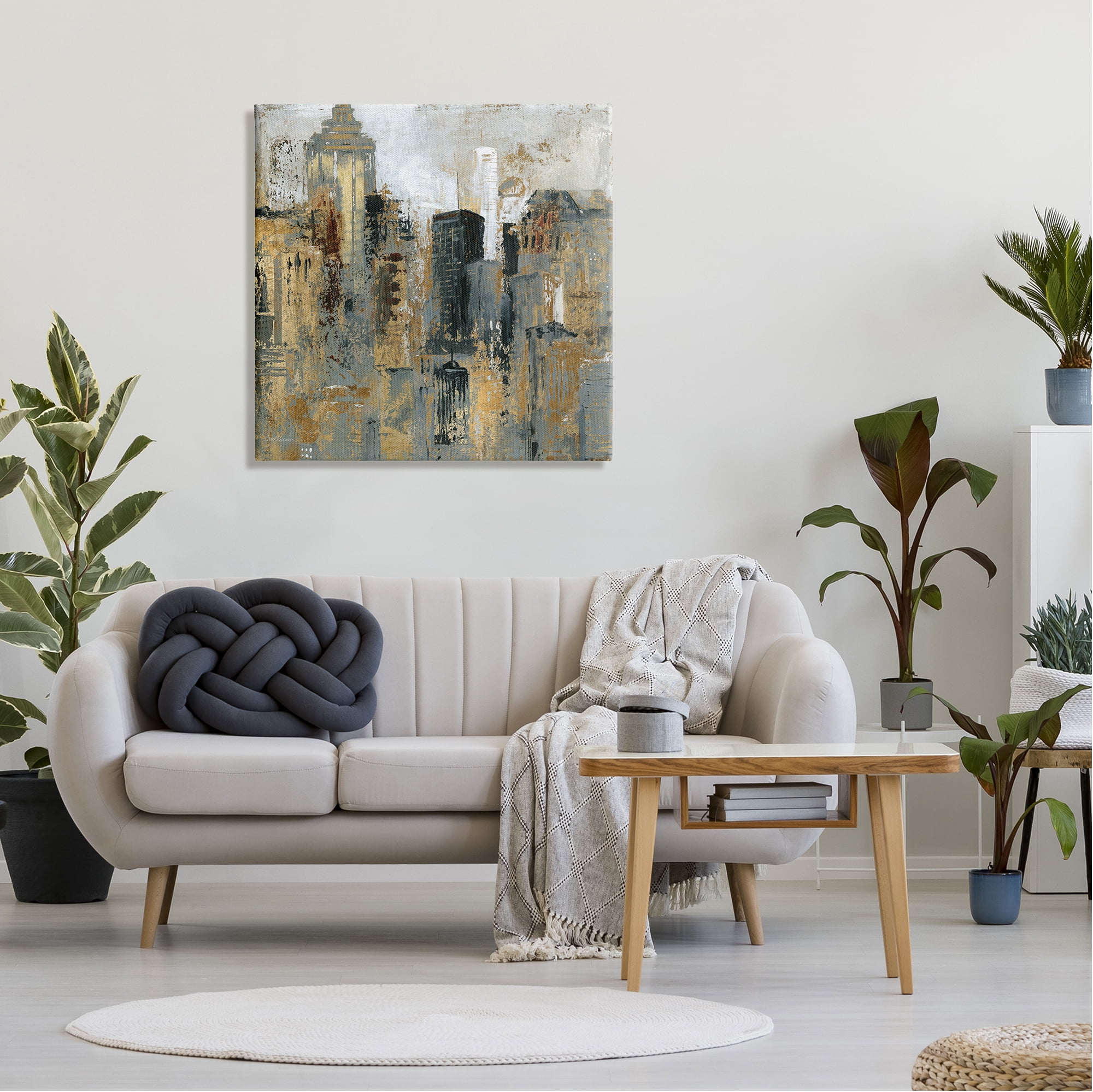 Stupell Industries Abstract Cityscape Urban Buildings Modern Architecture Painting Gallery Wrapped Canvas Print Wall Art, Design by Carol Robinson
