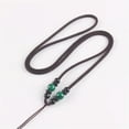thumbnail image 2 of K-KED Handmade Cord String Necklace for Pendant with Round Agate Beads Crystal Chain-green, 2 of 7