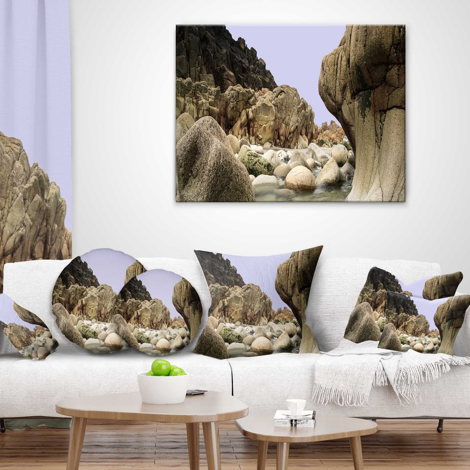 Designart 12" x 20" Multi-color Polyester Throw Pillow