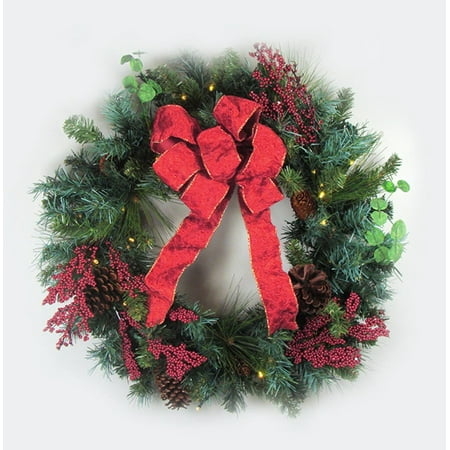 24 quot pre lit led pre decorated pine cone berry artificial 24 quot pre lit led pre decorated pine cone berry artificial