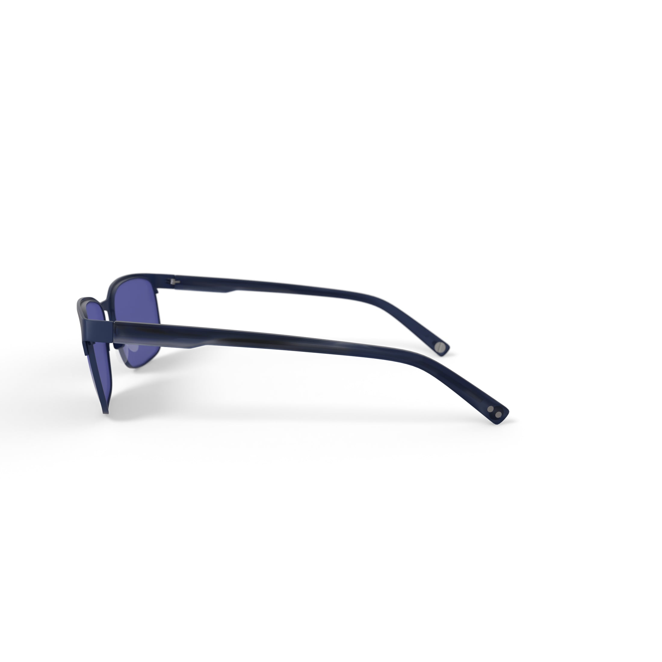 Reverb Men's Rectangle Prescription Fashion Sunglasses, RVMOS3000, Satin Navy, 59-18-150, with Case
