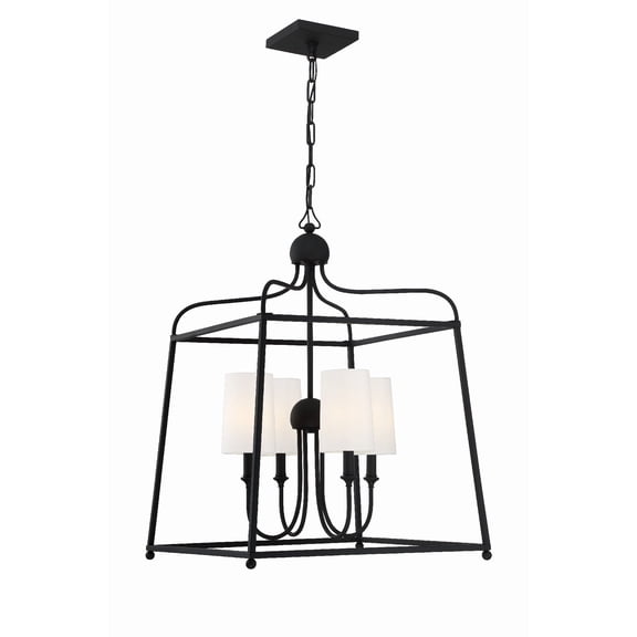 2244-BF Crystorama Lighting Sylvan - 4 Light Chandelier-29.75 Inches Tall and 21.5 Inches Wide-Black Forged Finish    -Traditional Installation