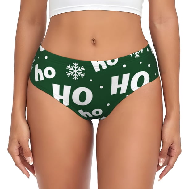 Fotbe Ho Ho Ho A Calzones Estampados para Mujer – Ropa Interior de Algodón, Cómoda, Suave y Elástica-Medium
