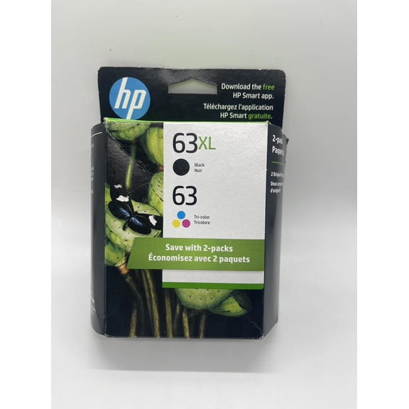 HP 63XL Black High Yield Cartridge & 63 Tri-Color Ink Cartridge (L0R48AN)Works with DeskJet 1112, 2130, 3630 Series; ENVY 4510, 4520 Series Sold without manufacturer warranty