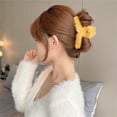 thumbnail image 3 of Eoperou Claw Clip Fluffy Elegant Anti-slip Temperament Large Hair Accessories Headwear Solid Color Women Plush Head Back Hair Clip for Autumn Winter, 3 of 8