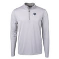 thumbnail image 2 of Men's Cutter & Buck Gray Lehigh Valley IronPigs Big & Tall Virtue Eco Pique Micro Stripe Recycled Quarter-Zip Pullover, 2 of 3