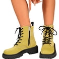 thumbnail image 4 of Willtoo Womens Ankle Boots Platform Chunky High Heel Lace Up Combat Boots Short Booties, 4 of 5
