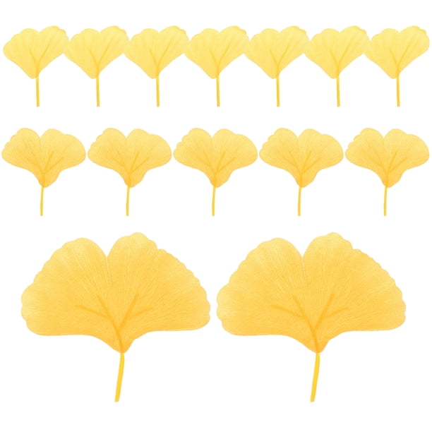 Simulación de 100pcs de hojas de ginkgo hojas falsas de ginkgo hojas de boda de ginkgo falsas decoración de la boda