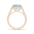 thumbnail image 2 of ANGARA Natural Cushion 2.45 ct Aquamarine Cocktail Halo Ring in 14K Rose Gold for Women (Size-10x8mm) | March Birthstone, Birthday, Anniversary, Jewelry Gift for Women | Natural Aquamarine Ring, 2 of 9