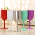 thumbnail image 3 of Wine Glass Stainless Steel Double Layer Goblet Color Large Capacity Tumbler  Wine Cup Mint Green, 3 of 8