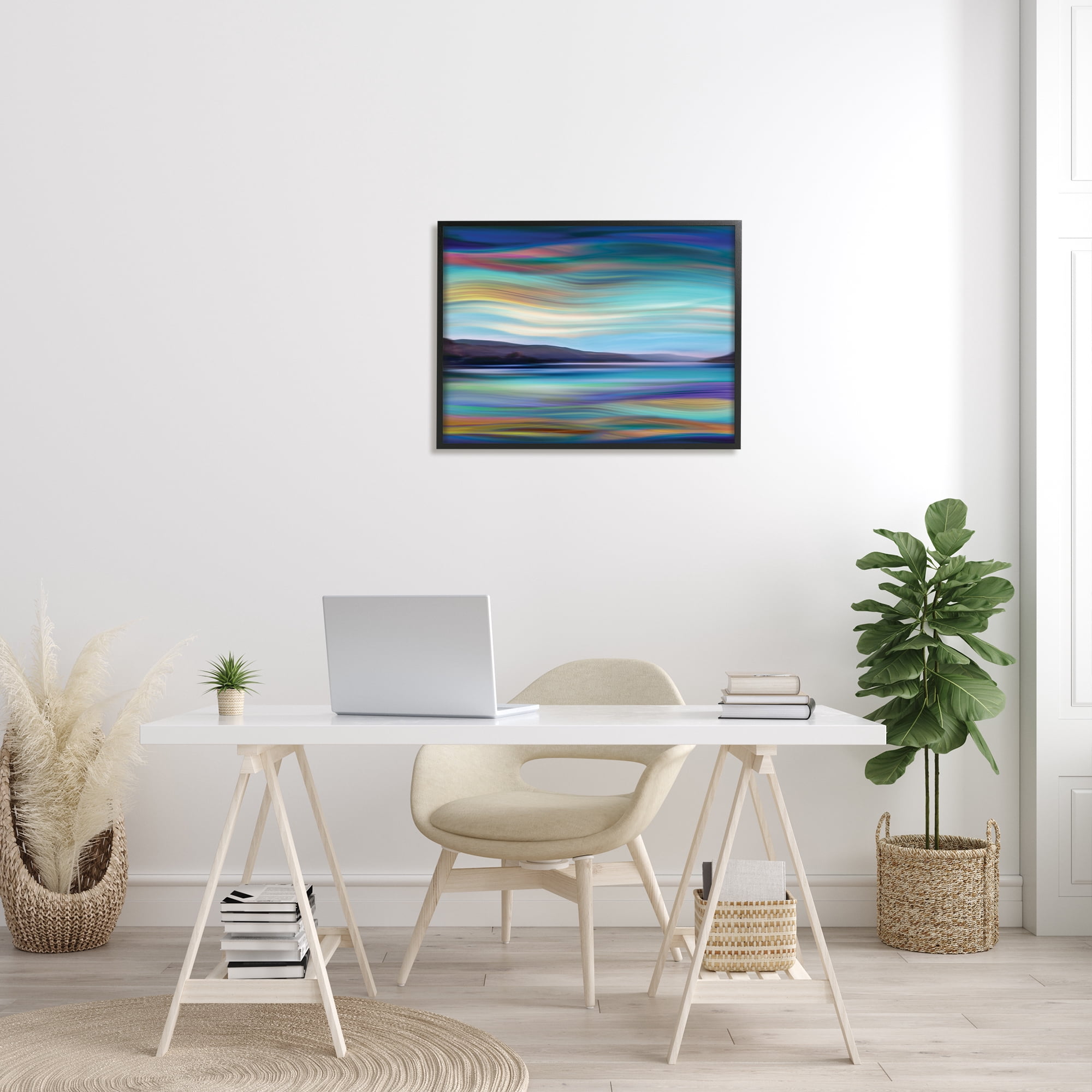 Stupell Industries Mountain Lake Landscape Fluid Abstract Waves, 24 x 30, Designed by Annie Campbell