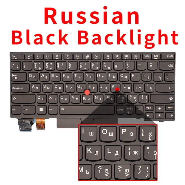 Clavier Original US/russe pour Lenovo Thinkpad X280 A285 X390 X395 L13 Yoga Ordinateur Portable Rétroéclairé RU Noir Rétroéclairé