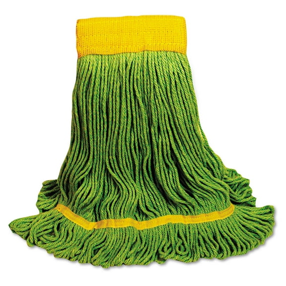 Boardwalk Ecomop Looped-End Mop Head, Recycled Fibers, Medium Size, Green, 12/Carton - BWK1200MCT