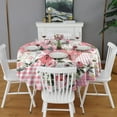 thumbnail image 2 of Pioneer Flower Floral Print Pattern Round Tablecloth 60"x60",Wrinkle Wipeable Table Cloth for Kitchen Dining Room Picnic Patio Party, 2 of 6