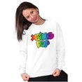 thumbnail image 5 of XOMG POP Colorful Neon Rainbow Logo Women Crewneck Sweatshirt Brisco Brands X, 5 of 6