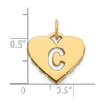 thumbnail image 3 of 14k Yellow Gold Heart Pendant with Cutout Letter C, Personalized Initial Charm Necklace for Women or Unisex Wear, Dainty Custom Jewelry Symbolizing Love and Identity, 3 of 6