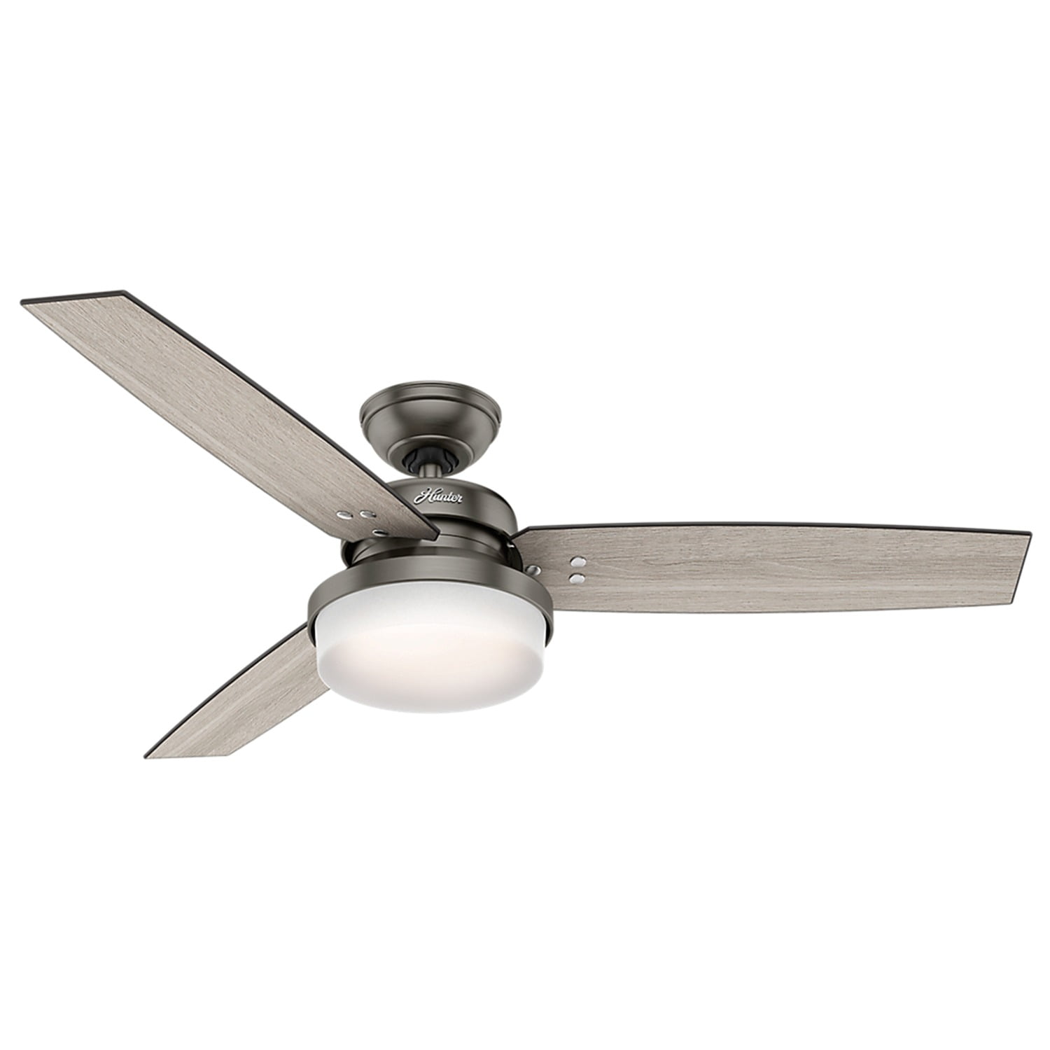 Hunter 52 Sentinel Brushed Slate Ceiling Fan With Led Light Kit And Remote Control Walmart Com