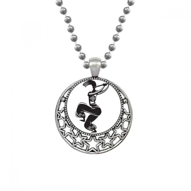Flute Celebrate Outline Mexique Danse Colliers Mexicains Pendentif Rétro Lune Étoiles Bijoux