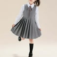 thumbnail image 4 of Kiijoy Little Girls Sleeveless Pleated Dress School Uniform Solid Color Casual Tank Dress, 4 of 4