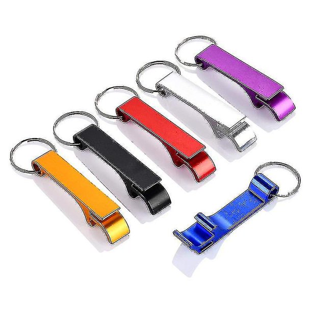 Abridor de botellas de cerveza colorido de 6 uds, abridor de botellas con llavero de Metal de primera calidad, abridor de botellas de bebidas para hombres y mujeres, pequeño y práctico, fácil de