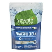 Seventh Generation Natural Dishwasher Detergent Packs, Free and Clear, 20ct, Packaging May Vary