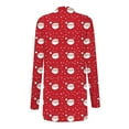 thumbnail image 3 of Fmbrln Christmas Cardigan Sweaters for Women Fashion Christmas Print Long Sleeve Open Front Cardigan Comfy Soft Fleece Lined Cardigan Coat, 3 of 8