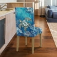 thumbnail image 5 of Xoenoiee Turtle Water Plants Print Chair Covers for Dining Room, Stretch Jacquard Dining Chair Covers, Removable Parsons Chair Slipcover, Washable Chair Protector for Hotel Restaurant, 1 Pack, 5 of 7