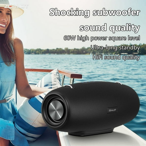 ZEALOT Bluetooth Speaker, Speakers Bluetooth Wireless Loud,75W Waterproof Portable Speaker with 14400MAh Battery,20H Play, Outdoor Wireless Speaker