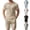Black, variant on CHUMUD Mens 2 Piece Summer Outfits Textured Classy Casual Quarter Zip Golf Shirt and Shorts Set Stretch Short Sleeve Suit