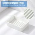 thumbnail image 3 of Minimalist Ceramic Soap Dish, White Soap Dish with Higher Draining Ridges, Decorative Soap Holder, Multi-Purpose Bar Soap Holder for Bathroom Sink, Shower, Kitchen, Easy to Clean, 3 of 6